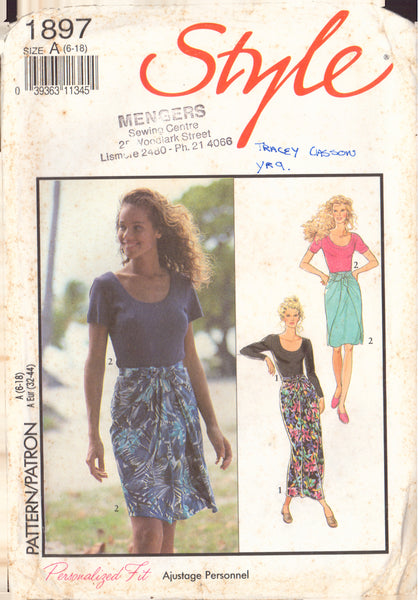 Style 1897 Sewing Pattern, Tops and Skirts, Size 6-10, Partially Cut, Complete