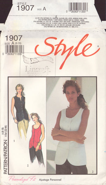 Style 1907 Sewing Pattern, Jacket, Size 6-14, Cut, Complete