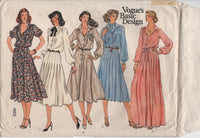 Vogue 1923 Blouson Shirt Dresses with Flared or Straight Skirt, Uncut, Factory Folded, Sewing Pattern Size 10