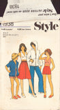 Style 1938, Sewing Pattern, Girl's Jacket, Top, Skirt and Shorts, Size 8, Partially Cut, Complete