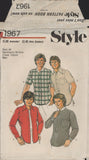 Style 1967 Sewing Pattern, Men's Shirts, Size 40, Cut, Complete