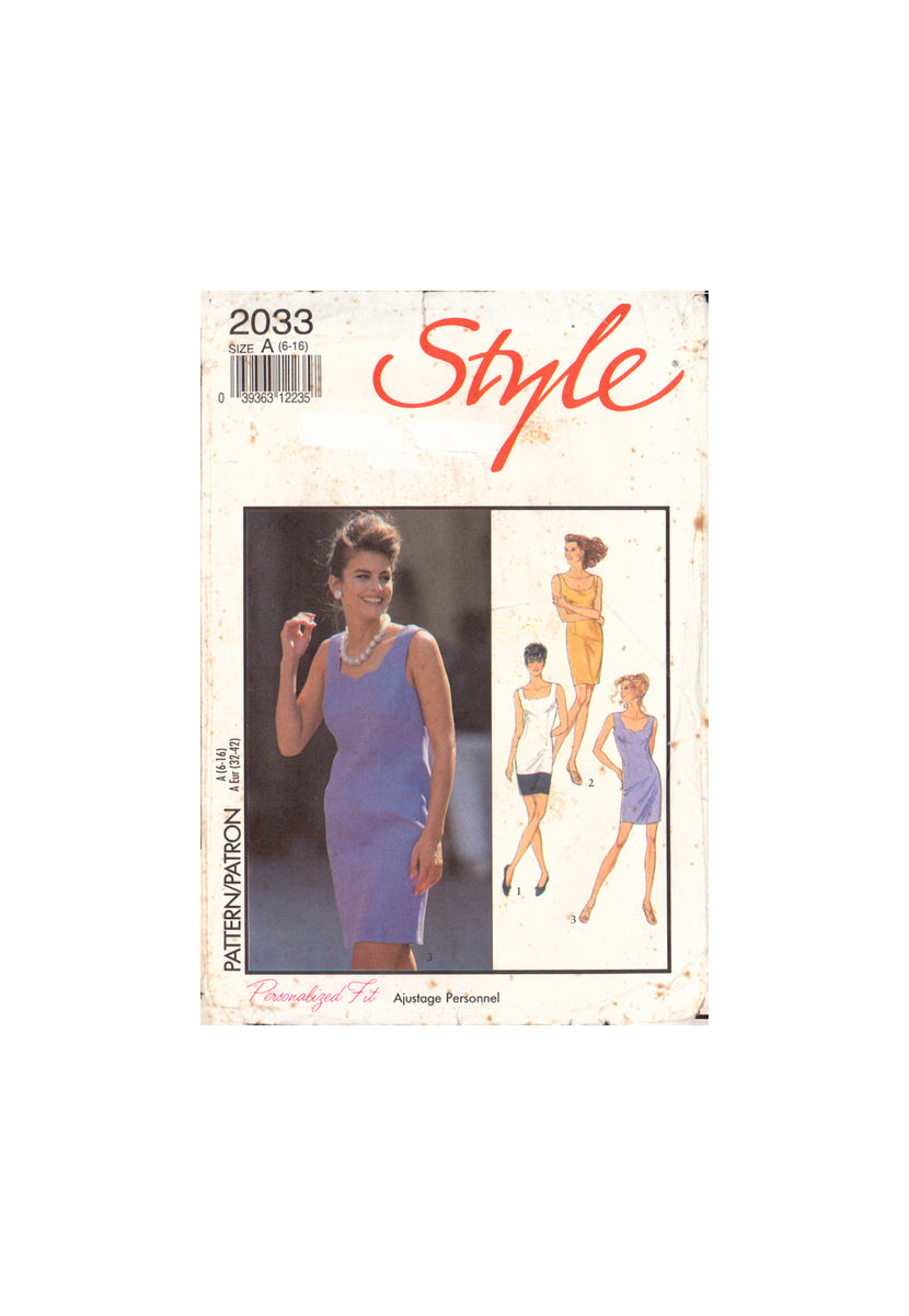 Style 2033 Sewing Pattern, Dress, Size 6-16, Cut, Complete – Patterns ...