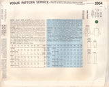 Vogue 2034 Sewing Pattern, Jacket, Skirt and Pants, Size 8-10-12, Partially Cut , Complete