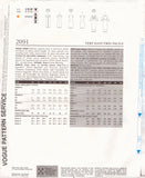 Vogue 2091 Sewing Pattern Dress Size 6-12 Partially Cut, Complete