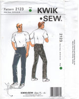 Kwik Sew 2123 Classic Men's Jeans with Fly Zipper, Uncut, Factory Folded Sewing Pattern Multi Size 28-34