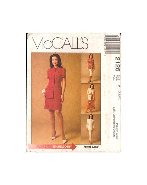 McCall's 2126 Sewing Pattern Jacket Skirt Pants Size 6-8-10 Uncut Factory Folded