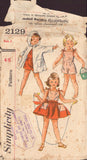 Simplicity 2129 Sewing Pattern, Girls' Playsuit, Coat & Skirt, Size 2, Unprinted, Complete