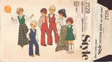 Style 2129 Sewing Pattern Children's Skirt, Waistcoat, Shirt, Pants, Size 4, Partially Cut, Complete