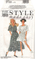 Style 2133 Short Sleeved, Flared Dress and Culotte Dress, Uncut, Factory Folded Sewing Pattern Multi Size 8-18