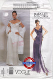 Vogue 2134 Evening Dress and Shawl, Uncut, Factory Folded, Size 12-16 or Cut Complete Size 12