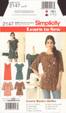 Simplicity 2147 Sewing Pattern, Dress Tunic Belt, Size 6-18 Uncut Factory Folded