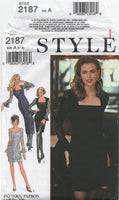 Style 2187 Princess Seamed Evening Dress with Square Neckline, Uncut, Factory Folded Sewing Pattern Size 8-18