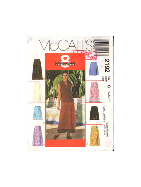 McCall's 2192 Sewing Pattern Skirts Size 4-6-8 OR 10-12-14 Uncut Factory Folded