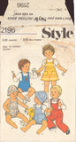 Style 2196 Sewing Pattern, Babies' Wardrobe, Size 18 months, Neatly Cut, Complete