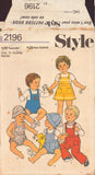 Style 2196 Sewing Pattern, Babies' Wardrobe, Size 12 months, Cut, Complete