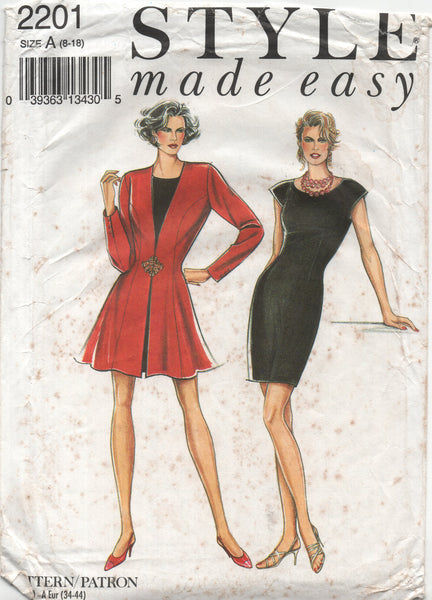 Style 2201 Cap Sleeve Dress and Flared Jacket, Part Cut, Complete, Sew Patterns Central Style 2201 Cap Sleeve Dress and Flared Jacket, Part Cut, Complete, Sew Patterns Central