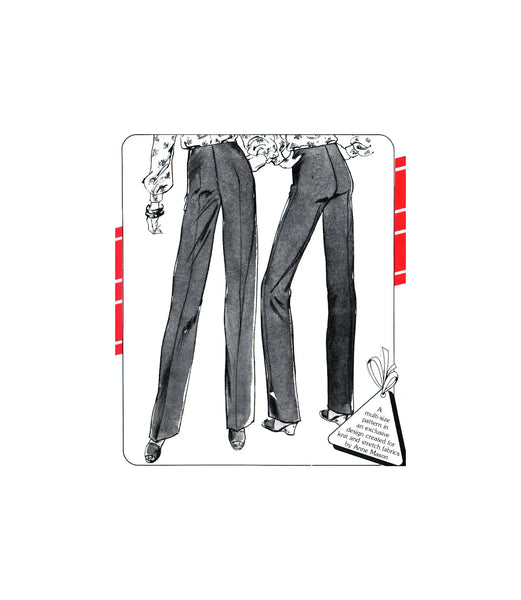 Knit N Stretch 220A Ladies' Slacks for Knit and Stretch Fabrics, Uncut, Factory Folded, Sewing Pattern Multi Plus Size 8-26