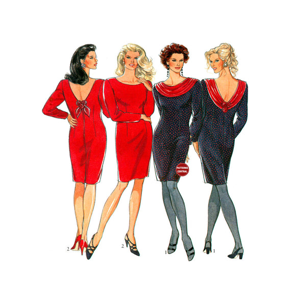Style 2214 Sheath Dresses with V-Back Neckline, Uncut, Factory Folded, Sewing Pattern Size 18-28