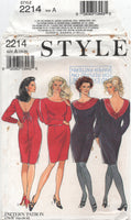 Style 2214 Sheath Dresses with V-Back Neckline, Uncut, Factory Folded, Sewing Pattern Size 18-28