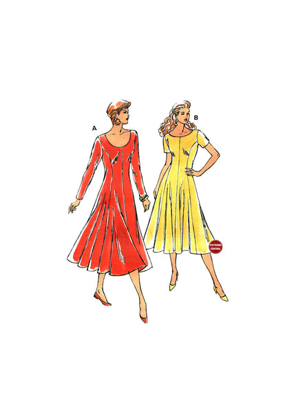 Kwik Sew 2223 Semi-Fitted Princess Line Dress with Flared Skirt, Uncut, Factory Folded, Sewing Pattern Size 8-22