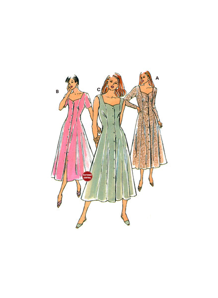 Kwik Sew 2255 Princess Line Dress with Back Ties, Uncut, Factory Folded, Sewing Pattern Size 8-16