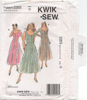 Kwik Sew 2255 Princess Line Dress with Back Ties, Uncut, Factory Folded, Sewing Pattern Size 8-16