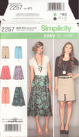 Simplicity 2257 Sewing Pattern, Skirts, Size 8-16, Uncut, Factory Folded