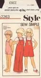 Style 2263 Children's Dungarees & Pinafore, Size 2, Neatly Partially Cut, Complete