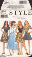 Style 2274 Sewing Pattern Women's Skirt and Shorts, Size 6-16, Uncut, Factory Folded