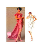 Vogue 2277 Evening Dress with Optional Train, Cut, Complete, Size 12