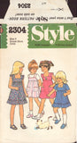 Style 2304 Children's Dress or Overdress, Size 3, Neatly Cut, Complete
