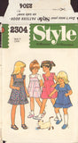 Style 2304 Children's Dress or Overdress, Size 5, Neatly Cut, Complete