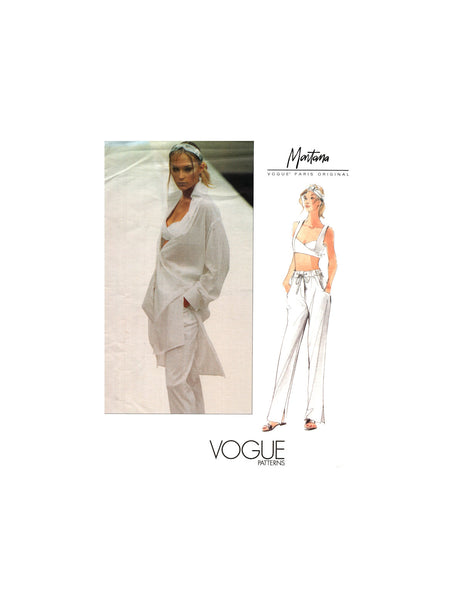 Vogue 2313 Montana Shirt, Bra Top and Pants, Uncut, F/Folded, Sewing Pattern Size 8-12