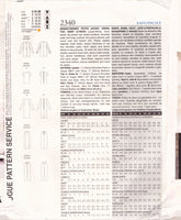 Vogue 2340 Sewing Pattern, Jacket, Dress, Top, Skirt and Pants, Size 14-16-18, Partially Cut Apart, Complete
