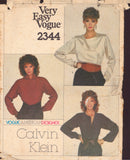 Vogue 2344 Sewing Pattern, Blouse, Size 14, Partially Cut, Complete