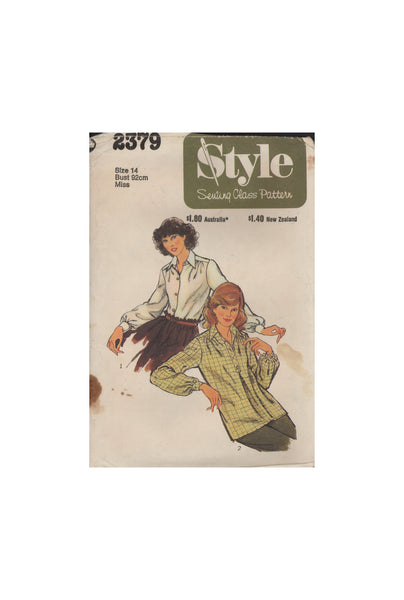 Style 2379 Sewing Pattern, Women's Shirts, Size 14, Partially Cut, Complete