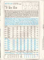 Style 2379 Sewing Pattern, Misses' Blouse, Size 8-18, Cut, Complete