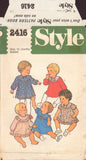 Style 2416 Sewing Pattern, Babies' Dress, Size 12 Months, Uncut, Factory Folded