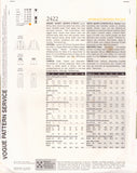 Vogue 2422 Sewing Pattern, Jacket, Shorts, Pants, Size 14-16, Partially Cut, Complete