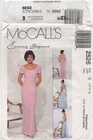 McCall's 2526 Empire Bodice Dress with Detachable Train, Uncut, Factory Folded Sewing Pattern Size 12-16