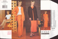 Vogue 2533 Jacket, Top, Dress and Pants, Uncut, F/Folded, Sewing Pattern Size 6-10