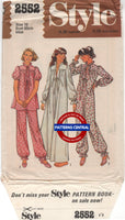Style 2552, Nightgown, Pyjamas and Jumpsuit, Uncut, Factory Folded Sewing Pattern Bust 32.5 (83 cm)