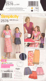 Simplicity 2576 Sewing Pattern, Girls' Skirts, Size 3-4-5-6, Uncut, Factory Folded