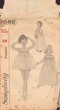 Simplicity 2582 Sewing Pattern, Girl's Pajamas & Nightgown, Size 8, Unprinted, Complete