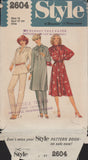 Style 2604 Sewing Pattern Dress, Top, Neck Tie, Trousers, Size 12, Cut, Complete