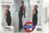 Vogue 2606 Fitted, Tapered Evening Halter Dress in Two Lengths, Uncut, Factory Folded, Size 12-16