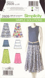 Simplicity 2609, Sewing Pattern, Skirts, Size 16-24, Uncut, Factory Folded
