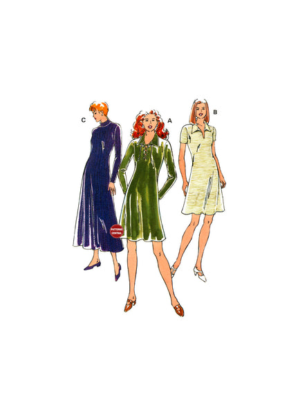 Kwik Sew 2612 Close Fitting Dress with Flared Skirt and Neckline Variations, Uncut, Factory Folded, Sewing Pattern Size 8-22