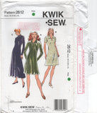 Kwik Sew 2612 Close Fitting Dress with Flared Skirt and Neckline Variations, Uncut, Factory Folded, Sewing Pattern Size 8-22