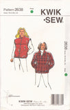 Kwik Sew 2638 Sewing Pattern, Jacket, Vest, Size XS-S-M-L-XL, Uncut Factory Folded